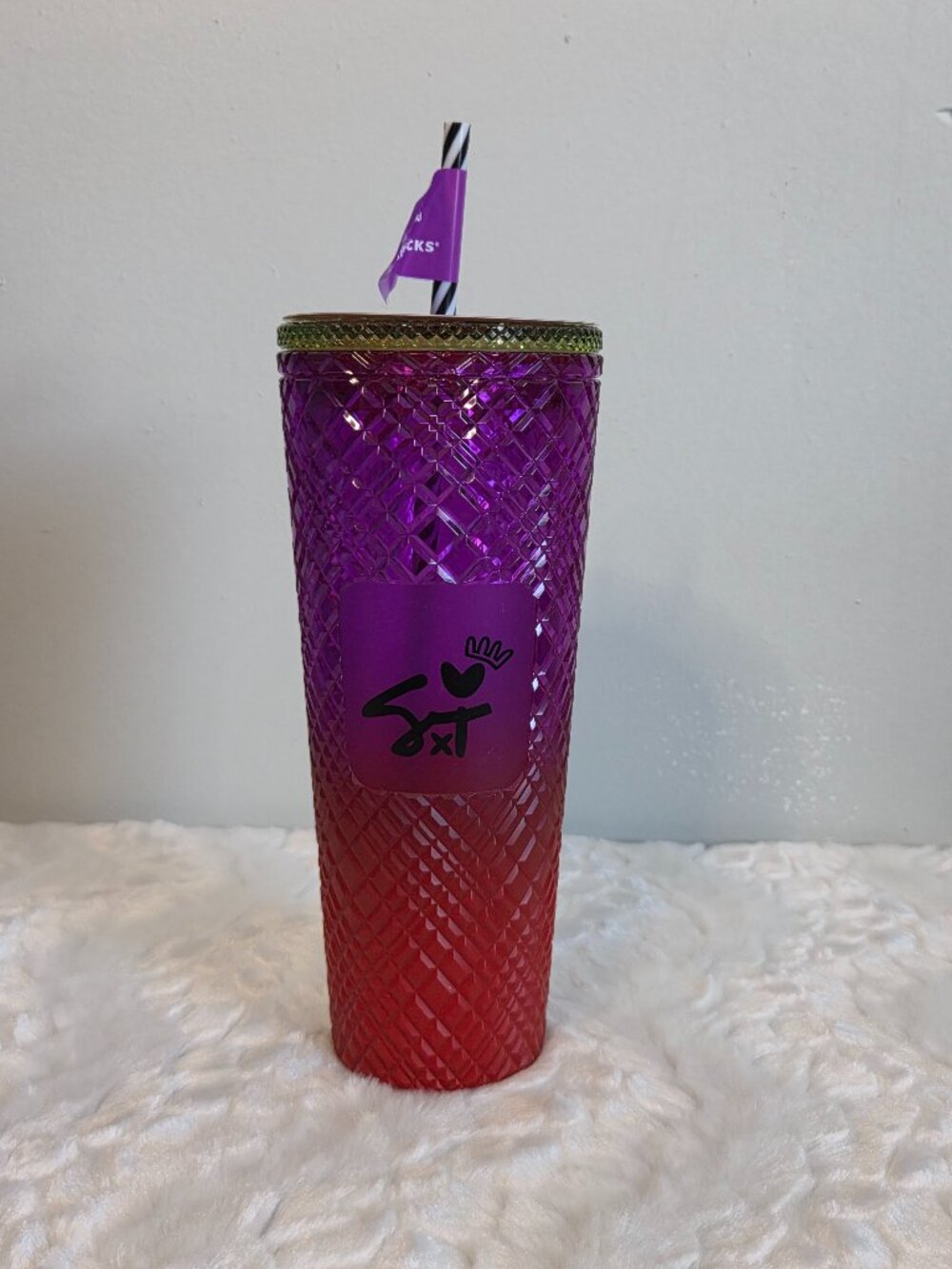 Starbucks 24oz Tumbler Spring 2024 Jeweled Purple/Red Ombre SxT Collab NWT